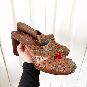Vintage Liz Claiborne Multicolor Embellished Mules